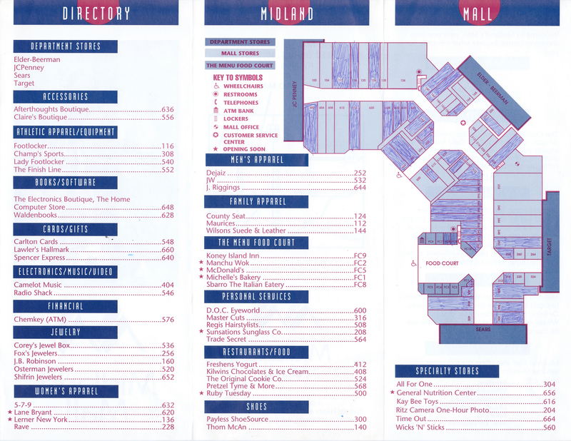 Midland Mall - Mall Directory From Michael Prince (newer photo)